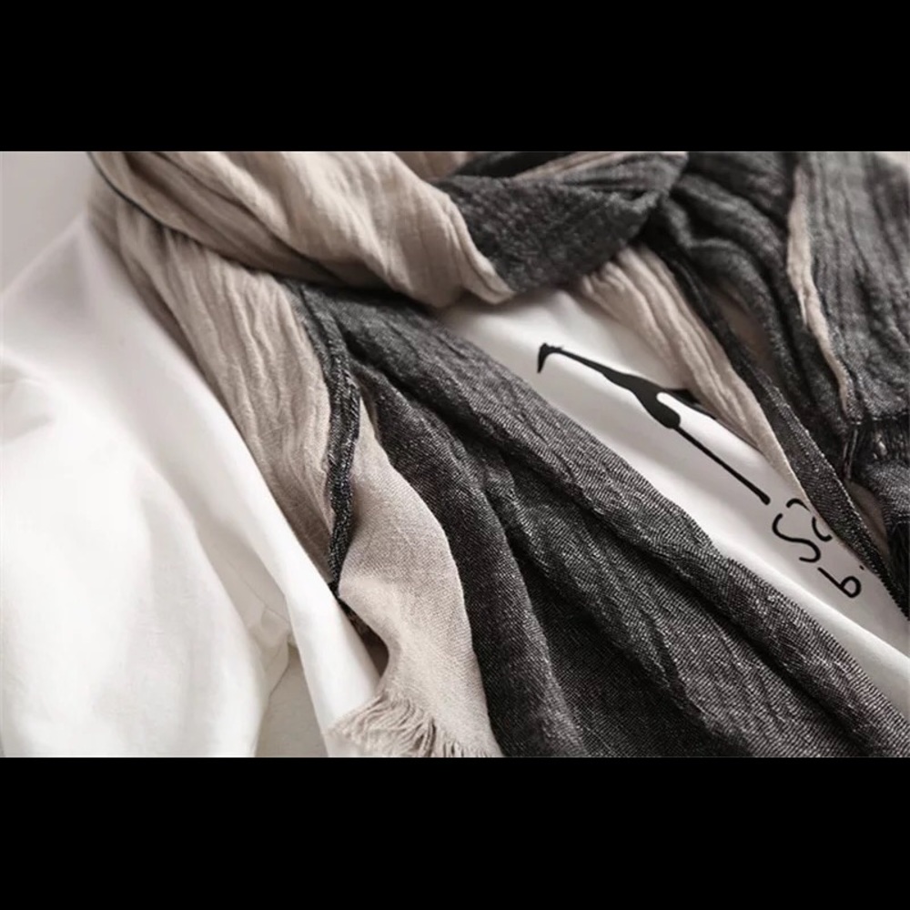 Gray Earthly Dua Joy Cotton Wrap Scarf Shawl - Picture 3 of 3